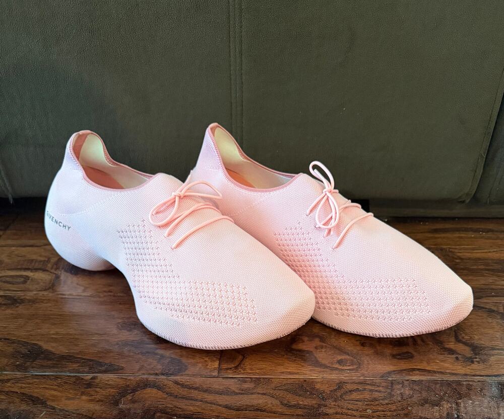 NIB Givenchy TK-360 Knit Low Sneakers Lace Up Light Pink EU 47 US 14 $995